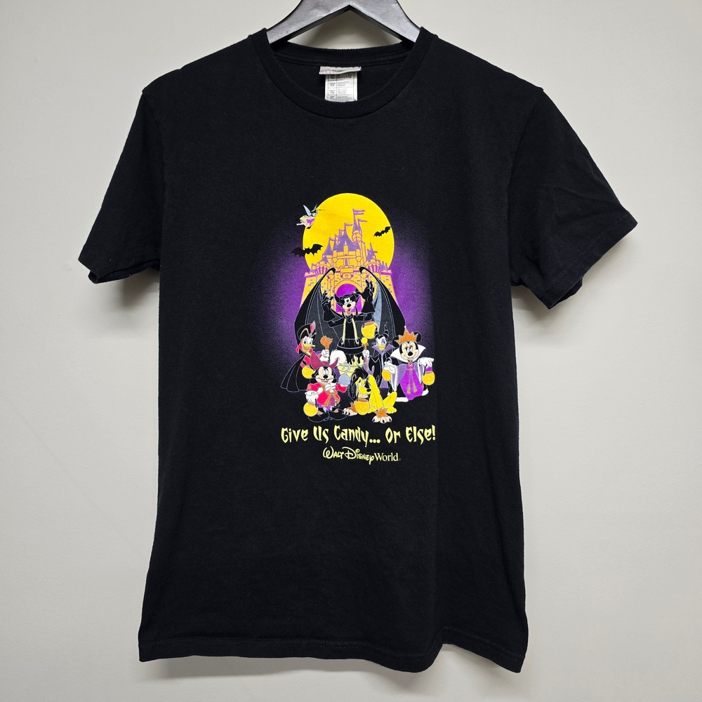 Walt Disney World Halloween T-Shirt Kids XL Black Mickey Give Us Candy Spooky